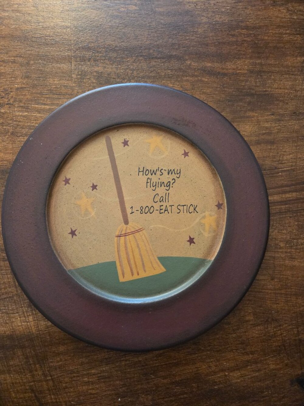 Halloween humor wooden plate